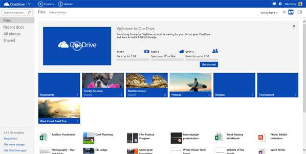 Скриншот Microsoft OneDrive 