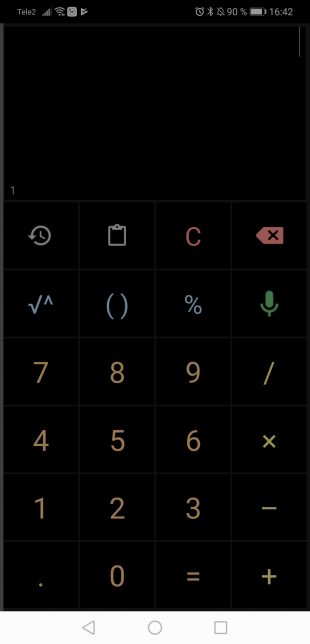 Калькулятор для Android: Тёмная тема
