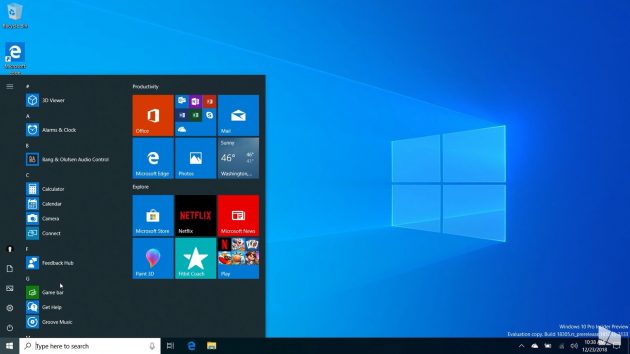 Весеннее обновление версии Windows 10: bзменения в меню «Пуск»