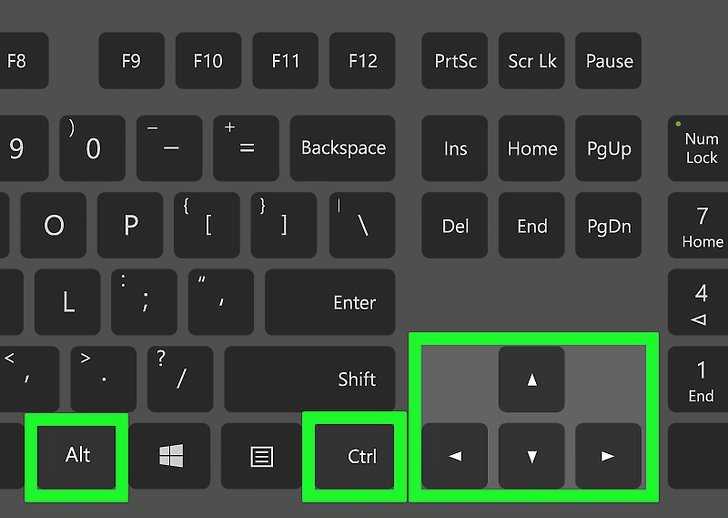 Сочетание клавиш для поворота экрана
